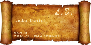 Lacko Dániel névjegykártya
